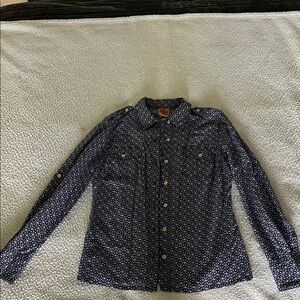 Tory Burch Navy Blue Button Down Shirt